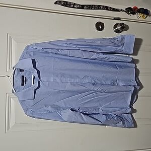 Blue and white thin lined Tommy Hilfiger dress shirt for men